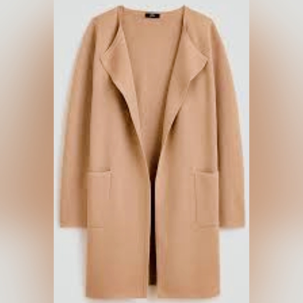 Women's Open-Front Camel Sweater Coat